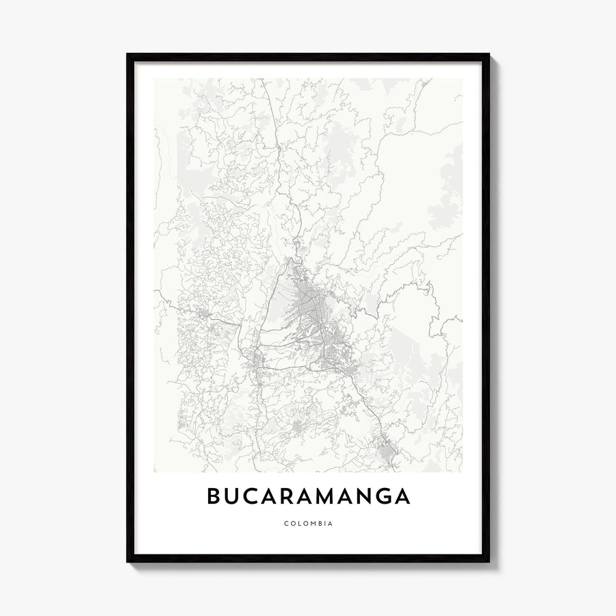 Bucaramanga Map Poster, framed poster mockup