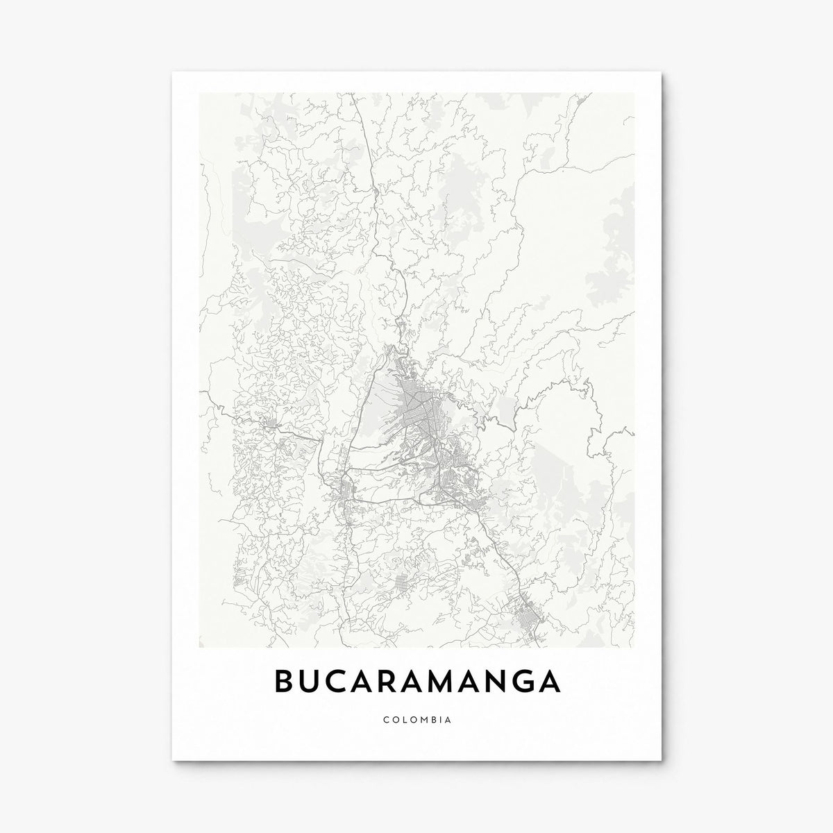 Bucaramanga Map Poster, print only (unframed)