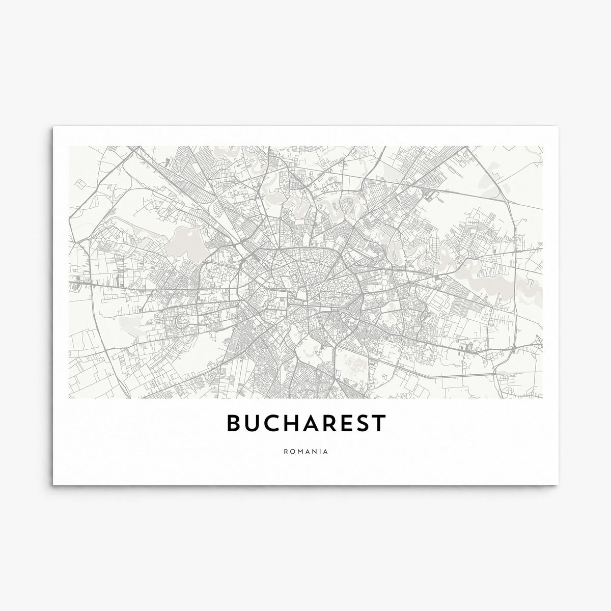 Bucharest Map Poster, print only (unframed)