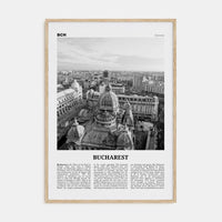 Bucharest No 2 Poster Natural Wood / 8x12 in Nbourhood Travel B&W Poster