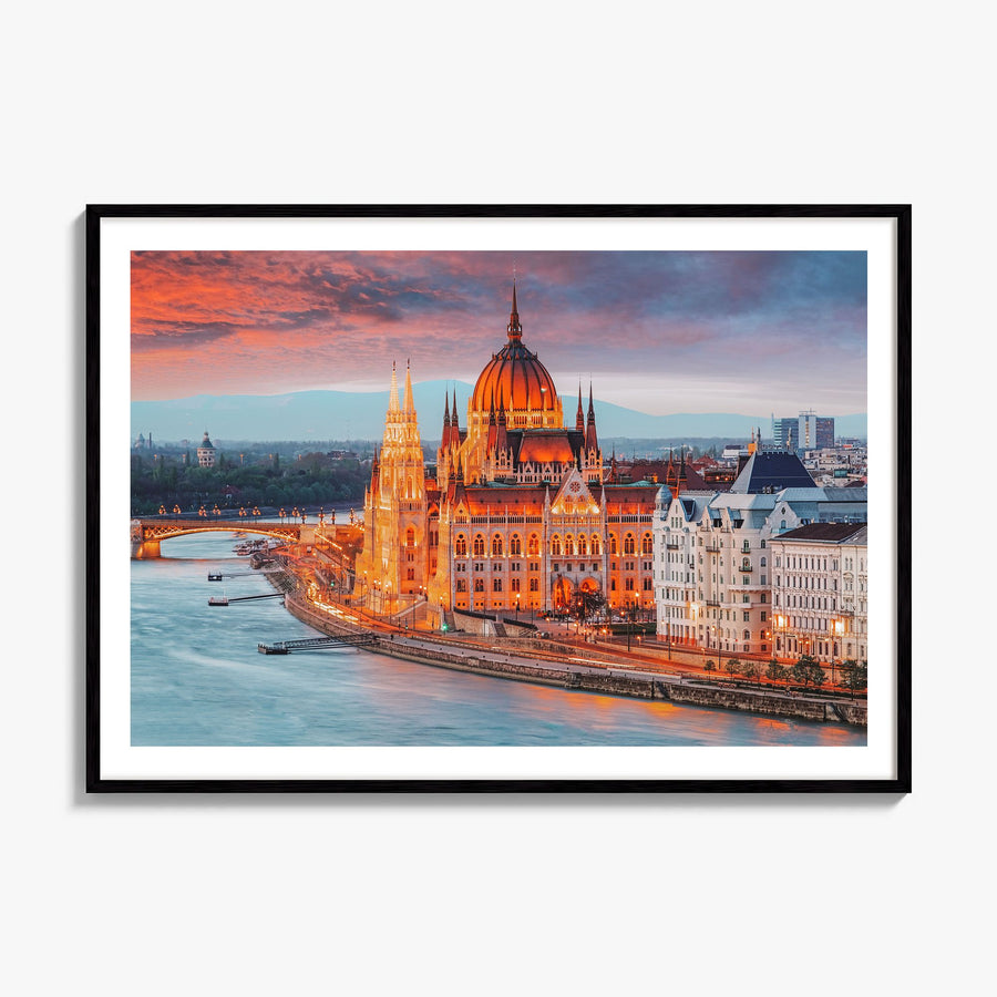 Budapest Photo Poster, framed poster mockup, white border