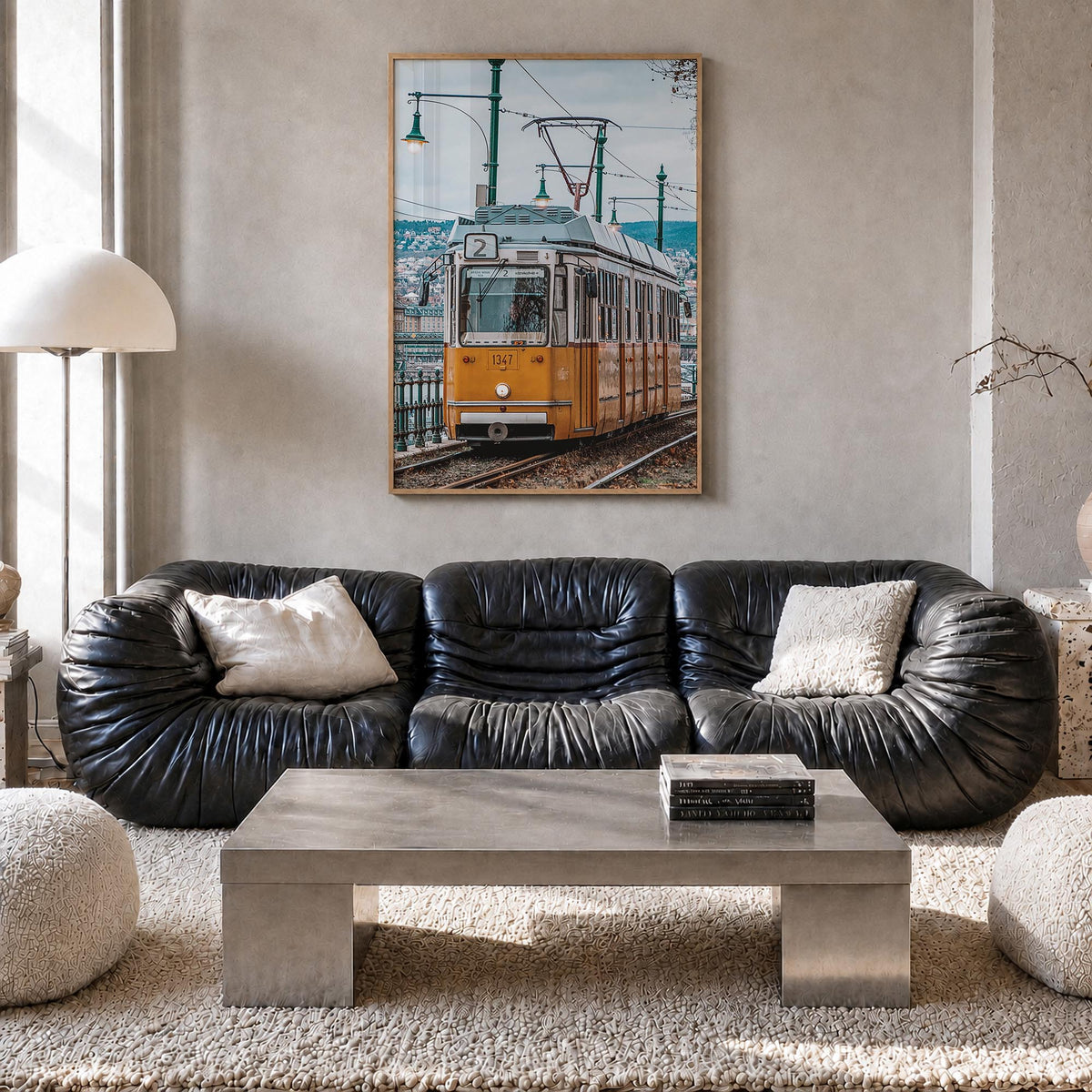 Budapest no. 3 colorful photo poster of Hungary – vertical wall art in natural wood frame, hanging on wall