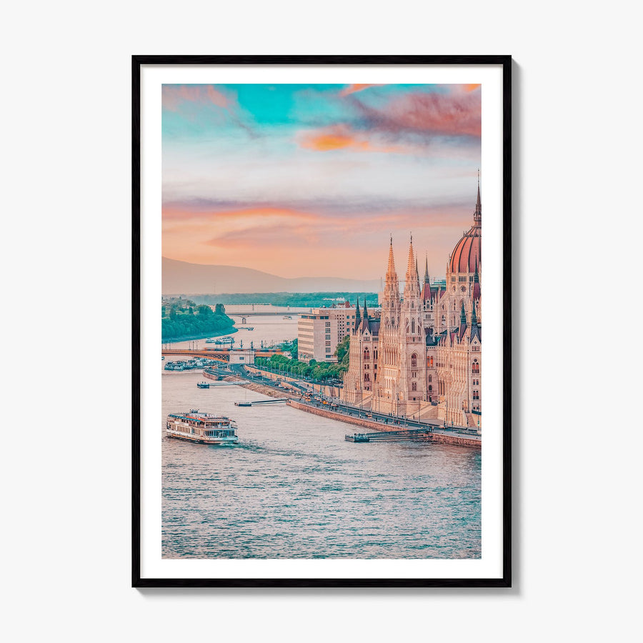 Budapest Photo No 1 Poster, framed poster mockup, white border