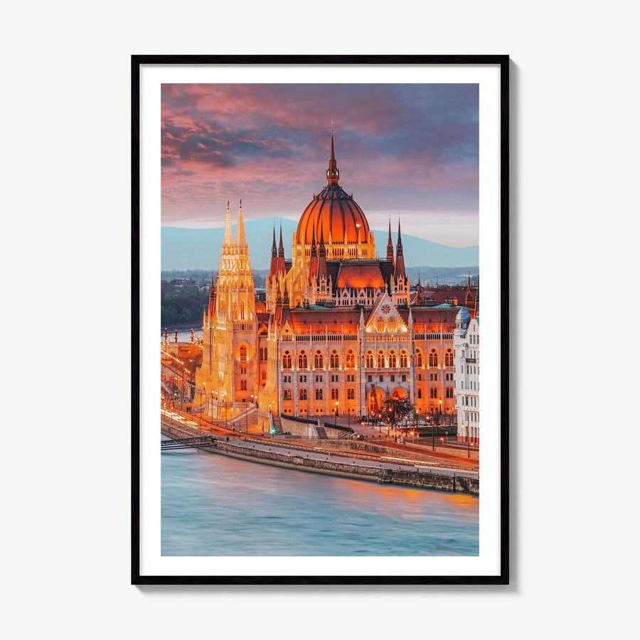 Budapest Photo No 2 Poster, framed poster mockup, white border
