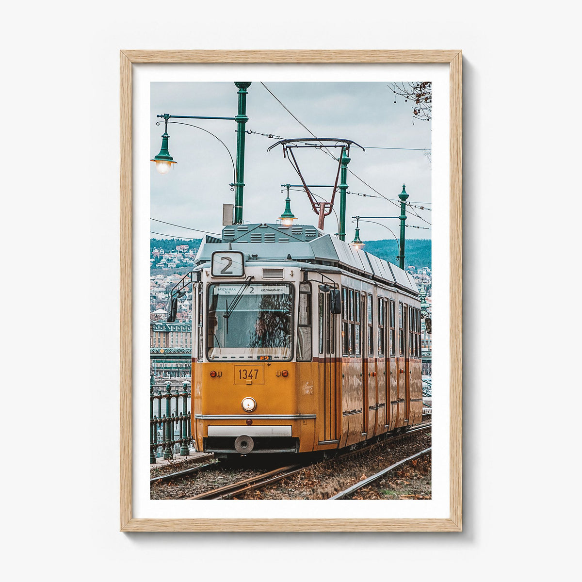 Budapest Photo No 3 Poster in a natural wood frame, white border