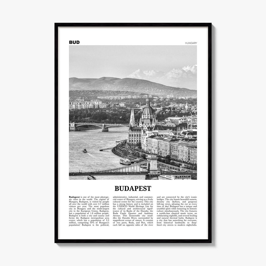 Budapest Newspaper Poster, framed poster mockup