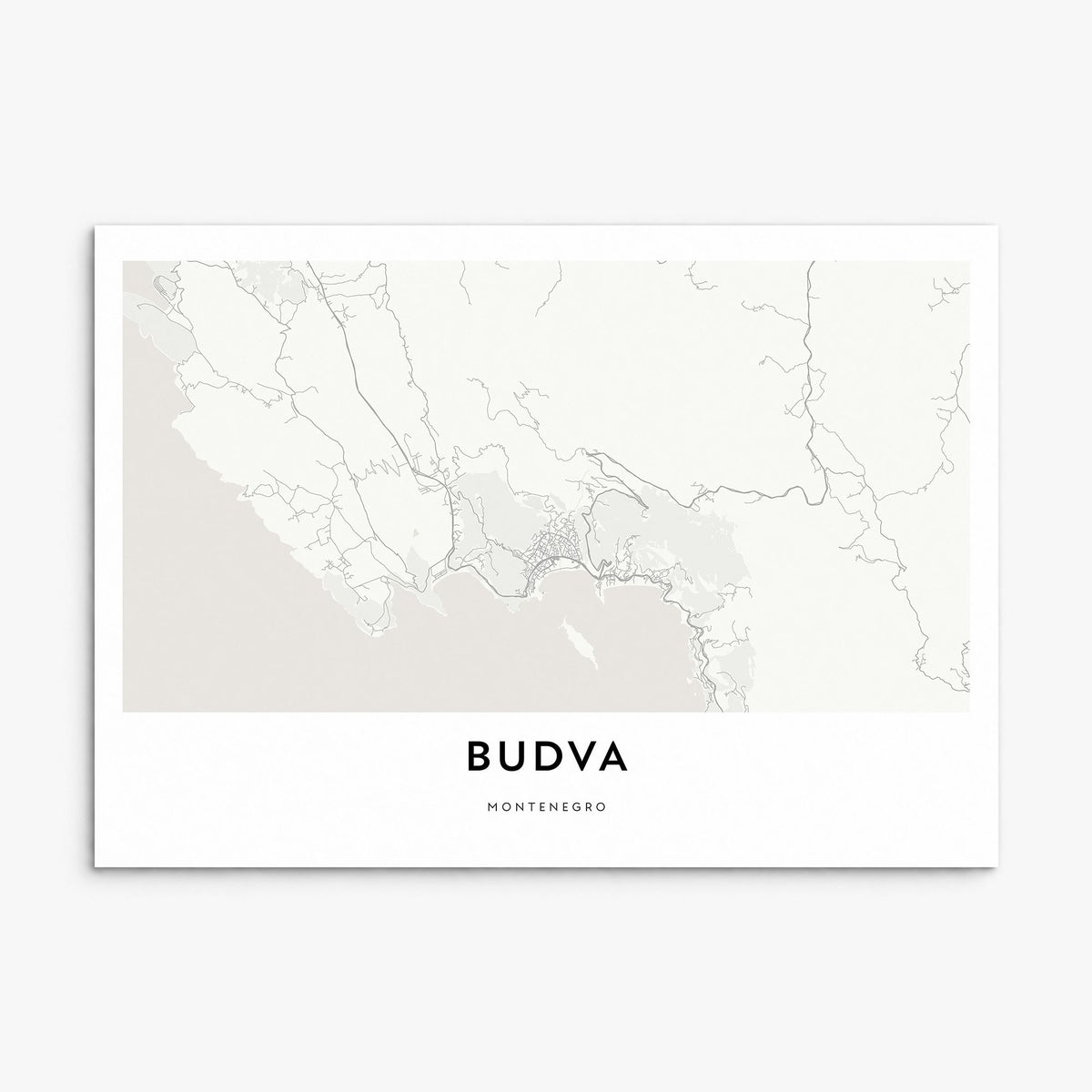 Budva Map Poster, print only (unframed)