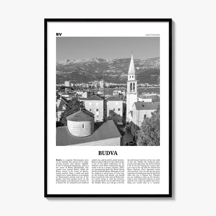 Budva Newspaper Poster, framed poster mockup