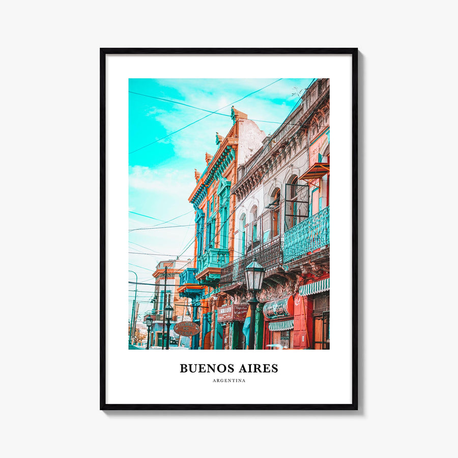 Buenos Aires no. 1 colorful classic poster of Argentina – vertical wall art, unframed print shown in interior mockup
