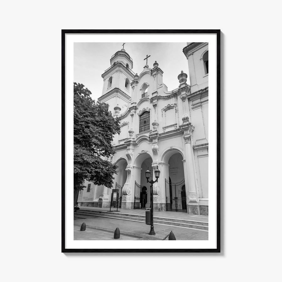 Buenos Aires no. 3 black & white photo poster of Argentina – vertical wall art, unframed print shown in interior mockup