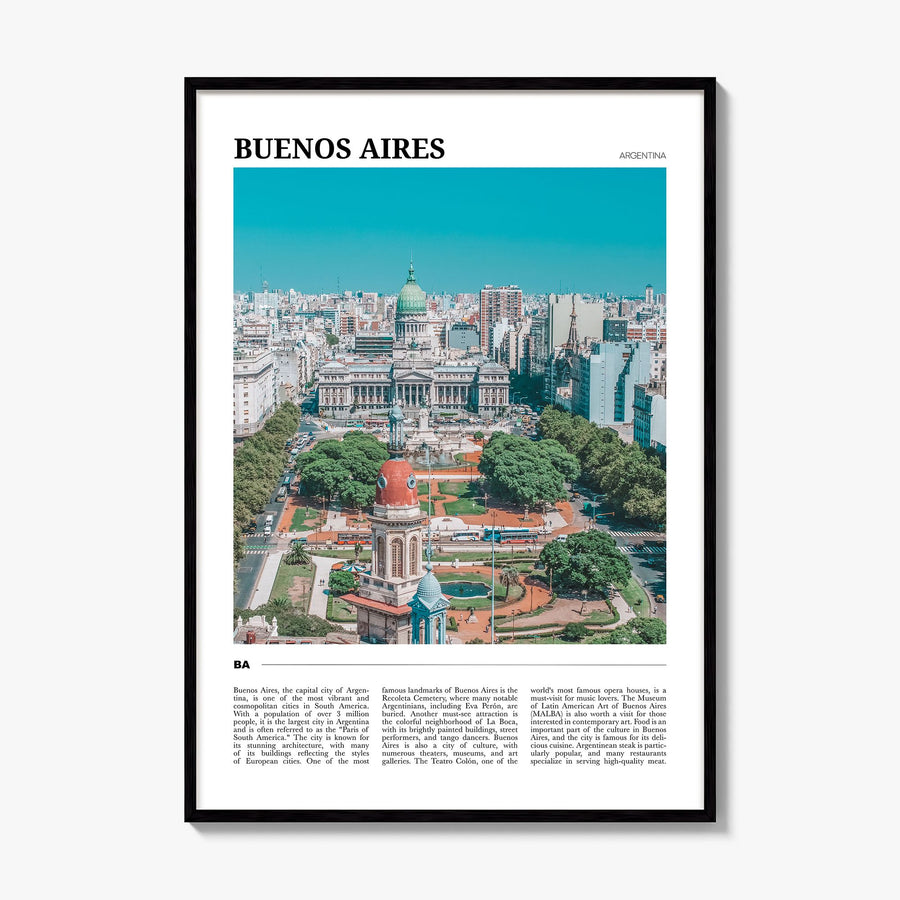 Buenos Aires Travel Poster, framed poster mockup