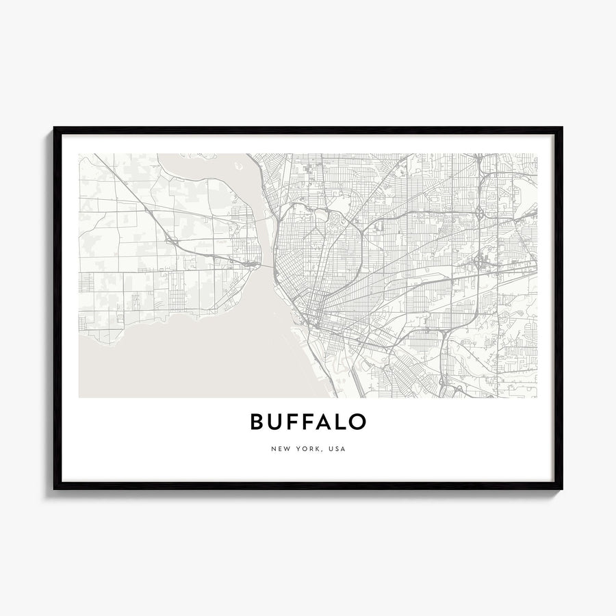 Buffalo Map Poster, framed poster mockup