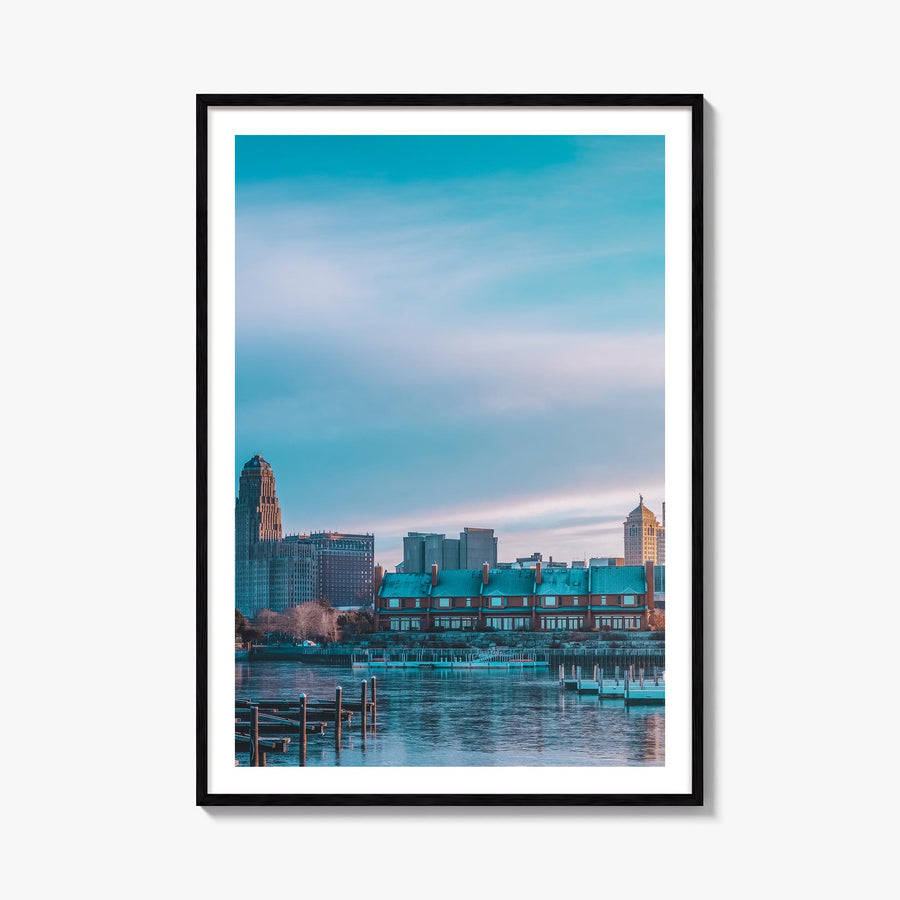 Buffalo no. 1 colorful photo poster of New York, USA – vertical wall art, unframed print shown in interior mockup