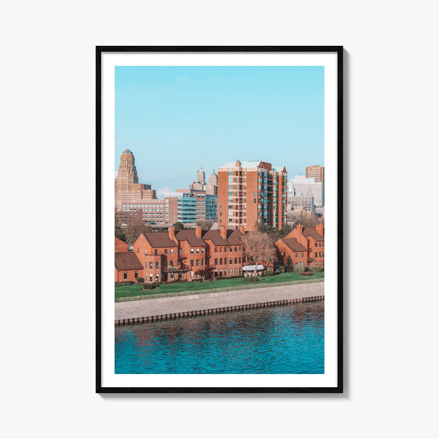 Buffalo no. 2 colorful photo poster of New York, USA – vertical wall art, unframed print shown in interior mockup