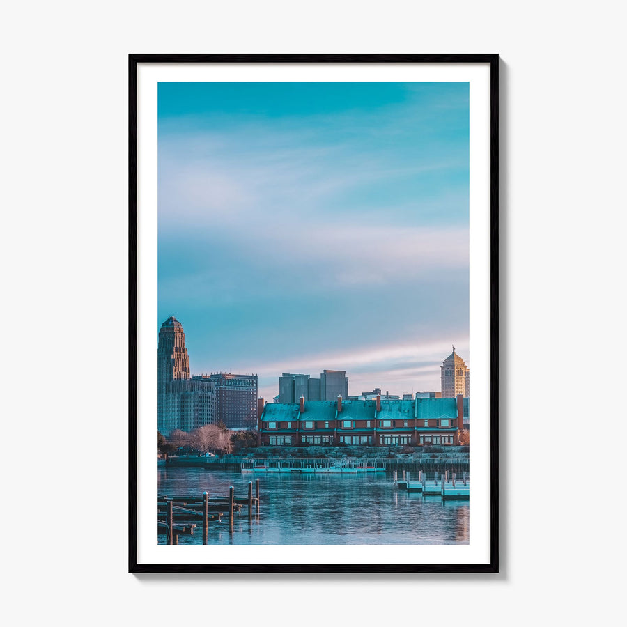 Buffalo Photo No 1 Poster, framed poster mockup, white border