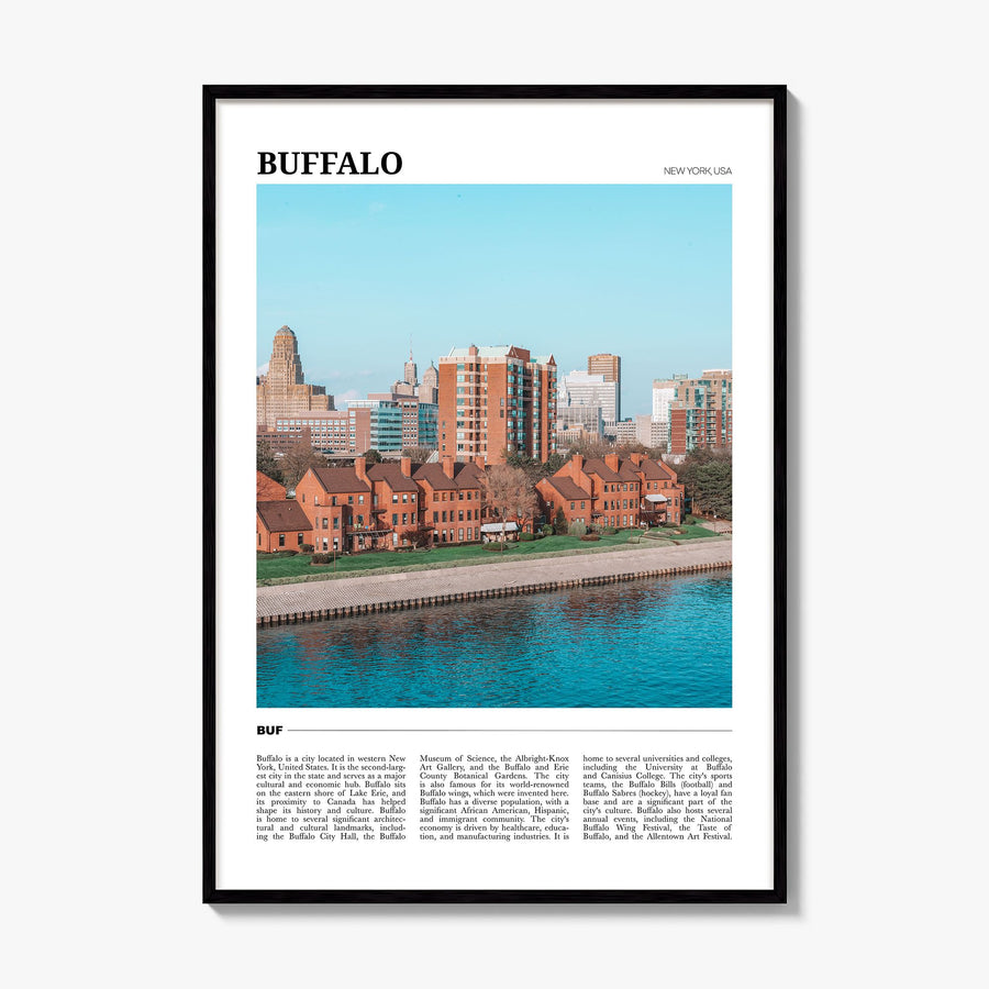 Buffalo Travel Poster, framed poster mockup