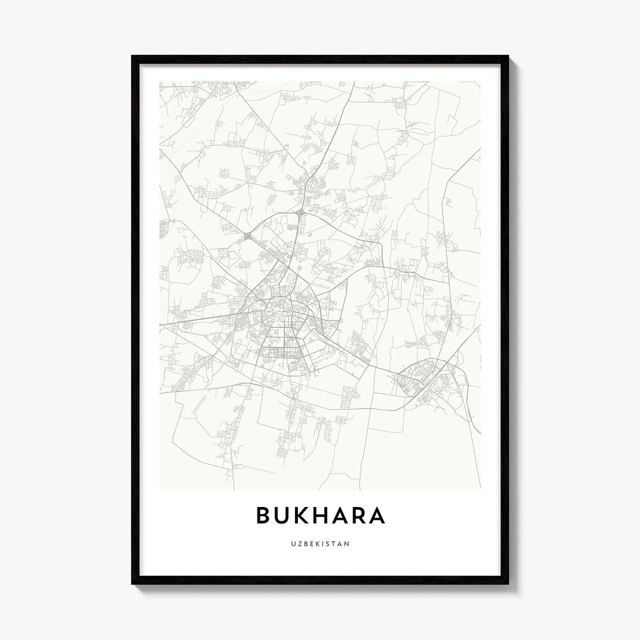 Bukhara Map Poster, framed poster mockup