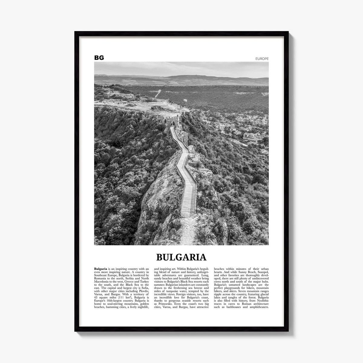 Bulgaria Newspaper Poster, framed poster mockup