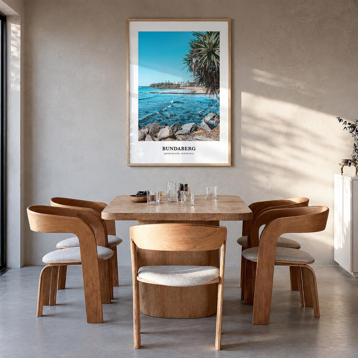 Bundaberg no. 2 colorful classic poster of Australia – vertical wall art in natural wood frame, hanging on wall