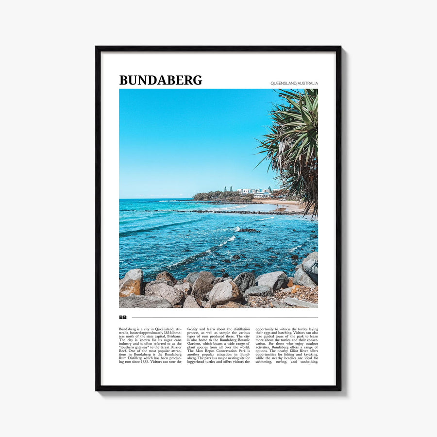 Bundaberg no. 2 colorful travel poster of Australia – vertical wall art, unframed print shown in interior mockup