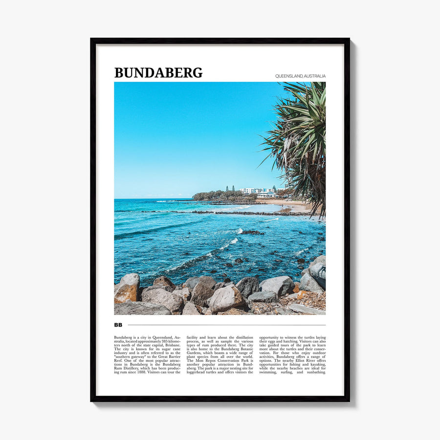 Bundaberg Travel No 2 Poster, framed poster mockup