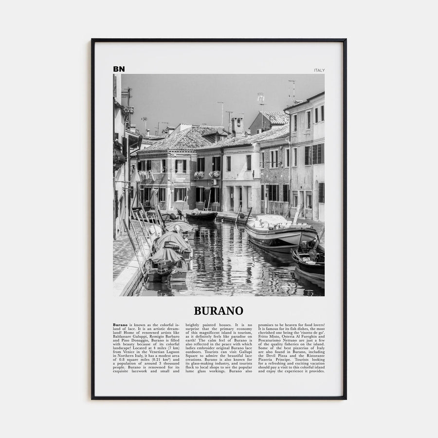 Burano Poster None / 8x12 in Nbourhood Travel B&W Poster