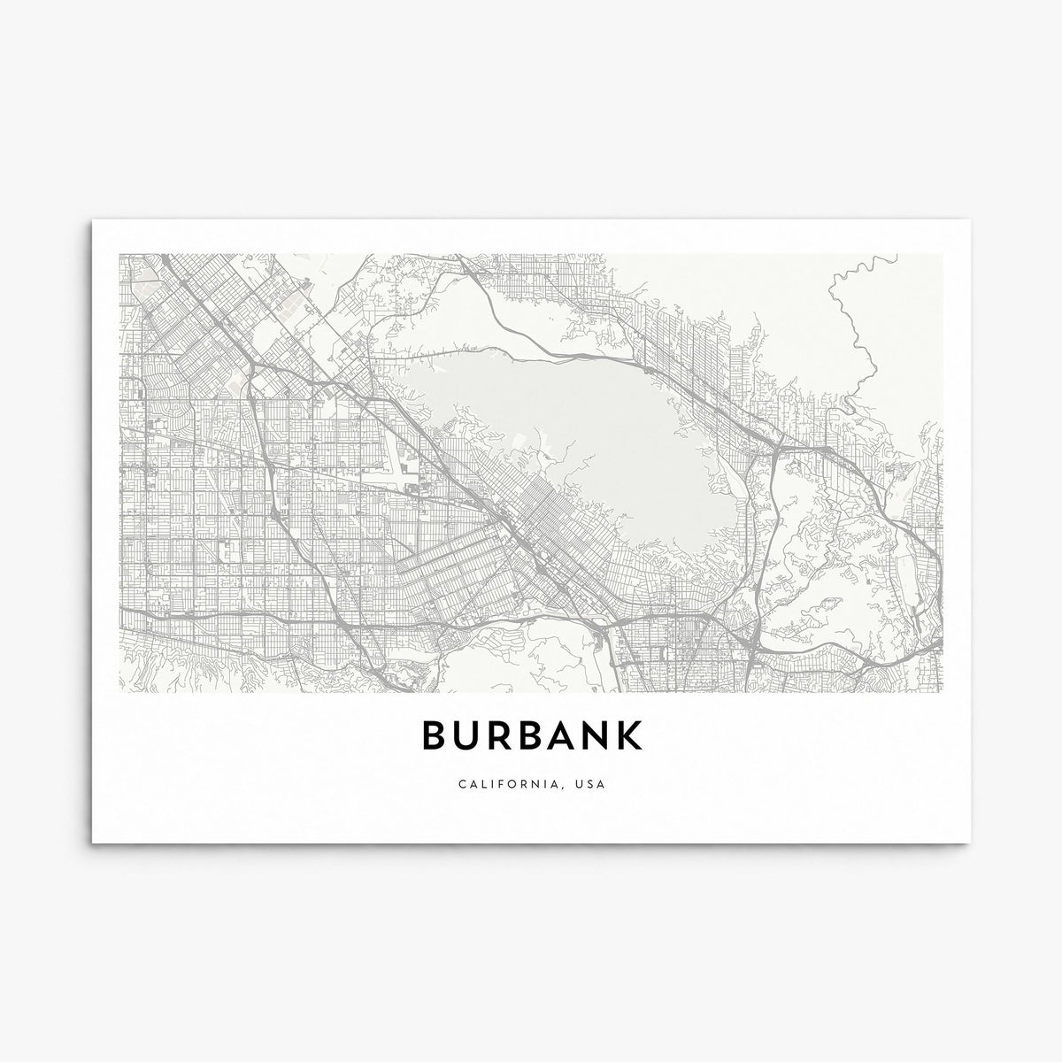 Burbank Map Poster, print only (unframed)