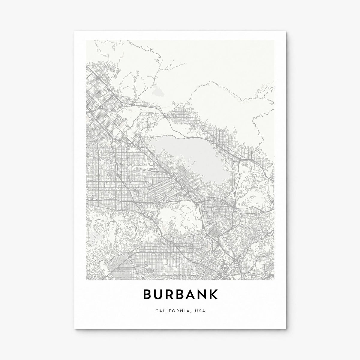 Burbank Map Poster, print only (unframed)