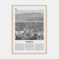 Burbank No 1 Poster Natural Wood / 8x12 in Nbourhood Travel B&W Poster