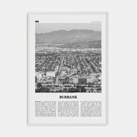 Burbank No 1 Poster White Wood / 8x12 in Nbourhood Travel B&W Poster