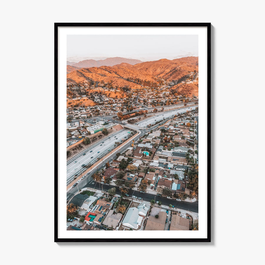 Burbank Photo Poster, framed poster mockup, white border