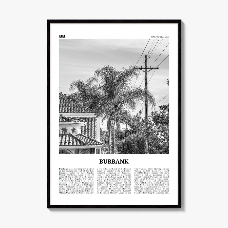 Burbank Newspaper No 2 Poster, framed poster mockup