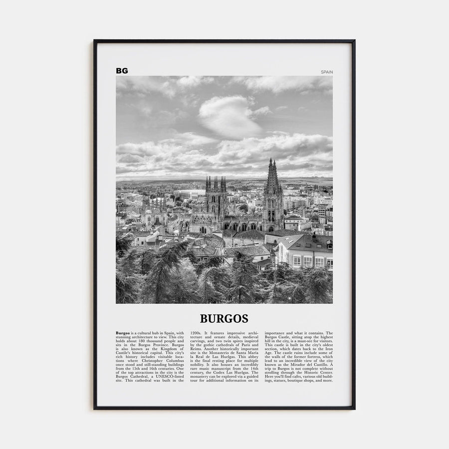 Burgos Poster None / 8x12 in Nbourhood Travel B&W Poster