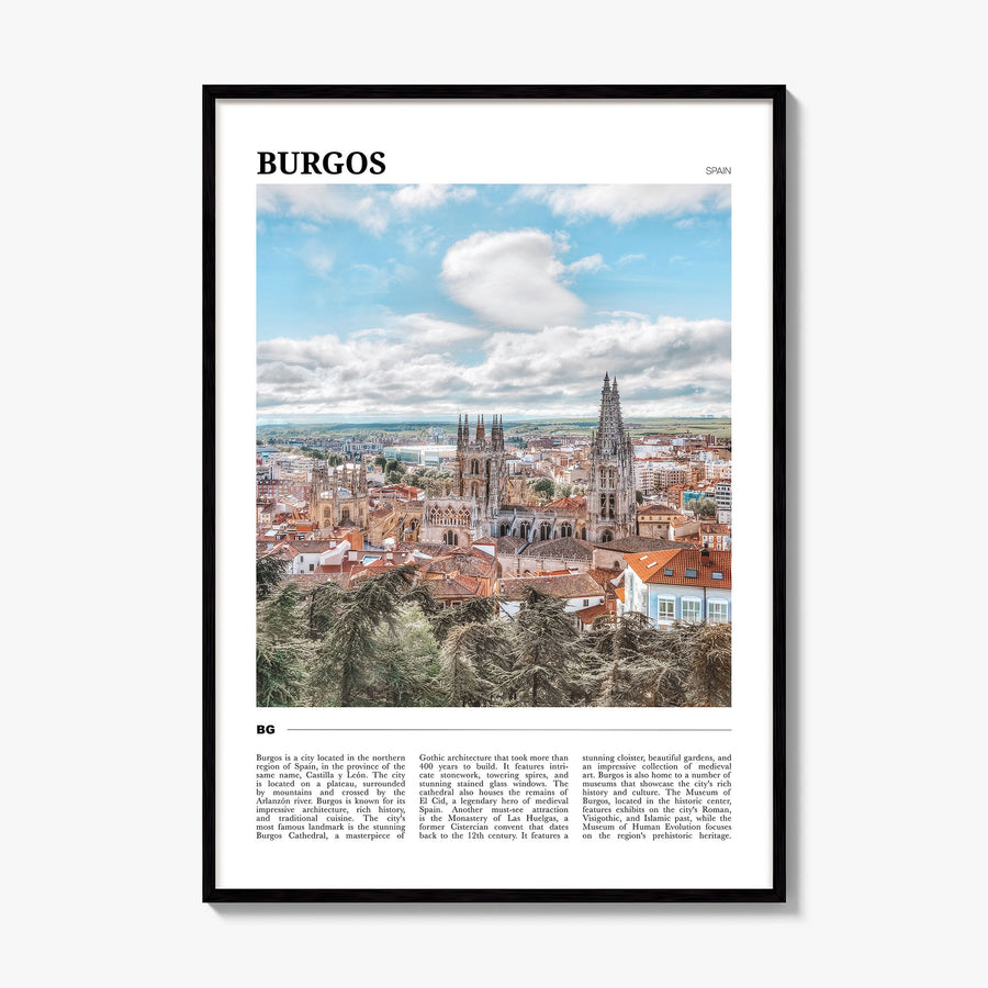 Burgos Travel Poster, framed poster mockup