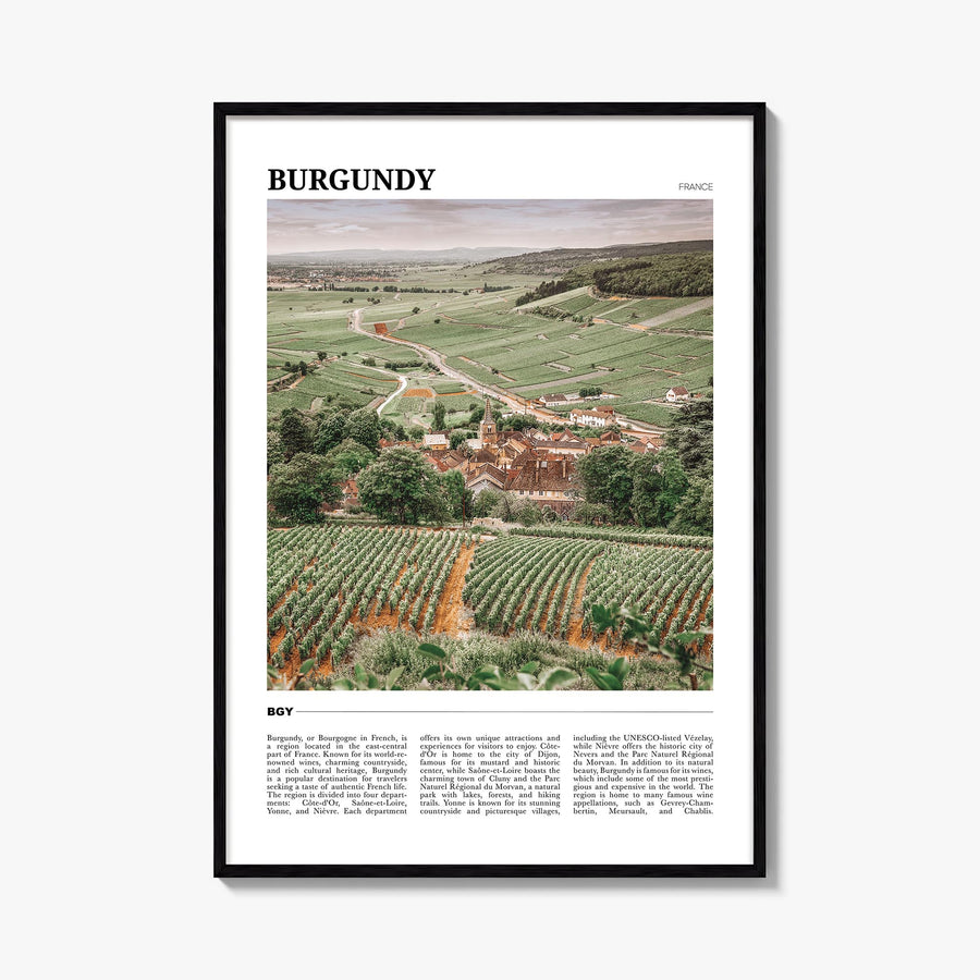 Burgundy colorful travel poster of France – vertical wall art, unframed print shown in interior mockup