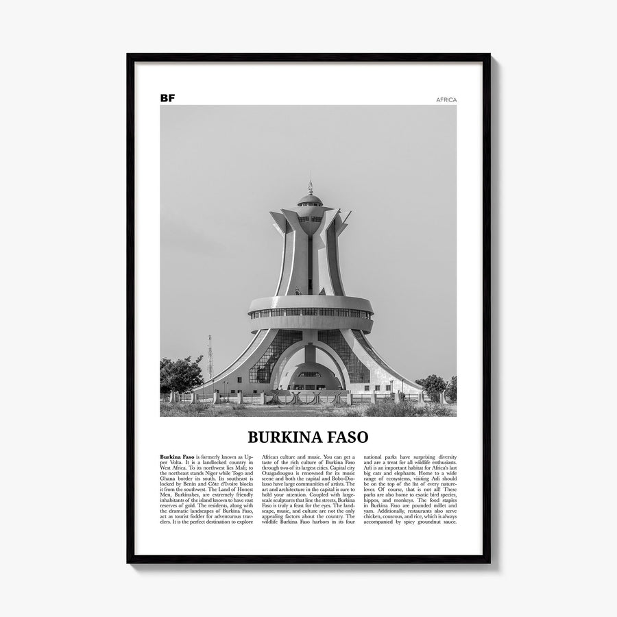 Burkina Faso Newspaper Poster, framed poster mockup