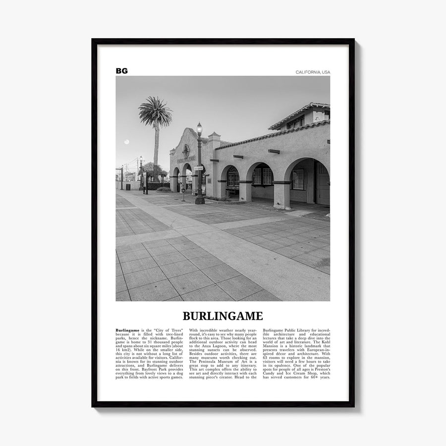 Burlingame Newspaper Poster, framed poster mockup