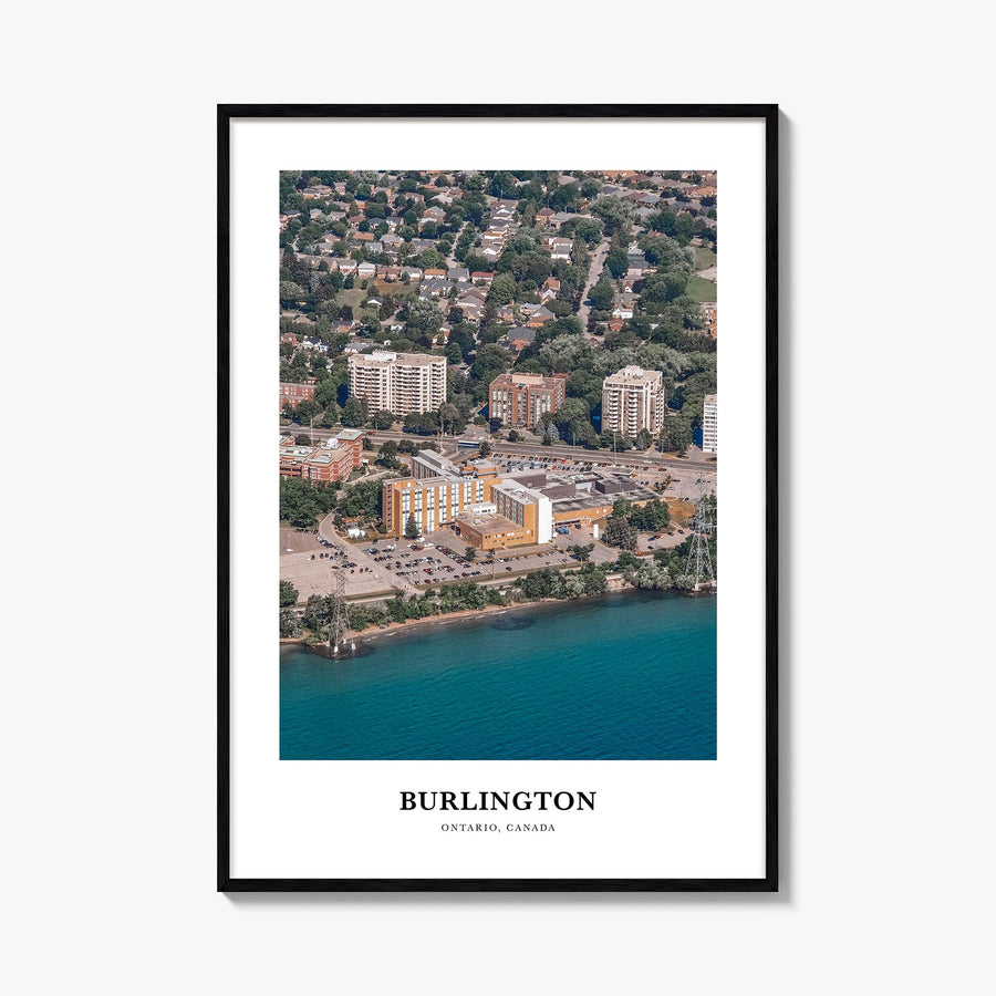 Burlington, Canada colorful classic poster of Canada – vertical wall art, unframed print shown in interior mockup