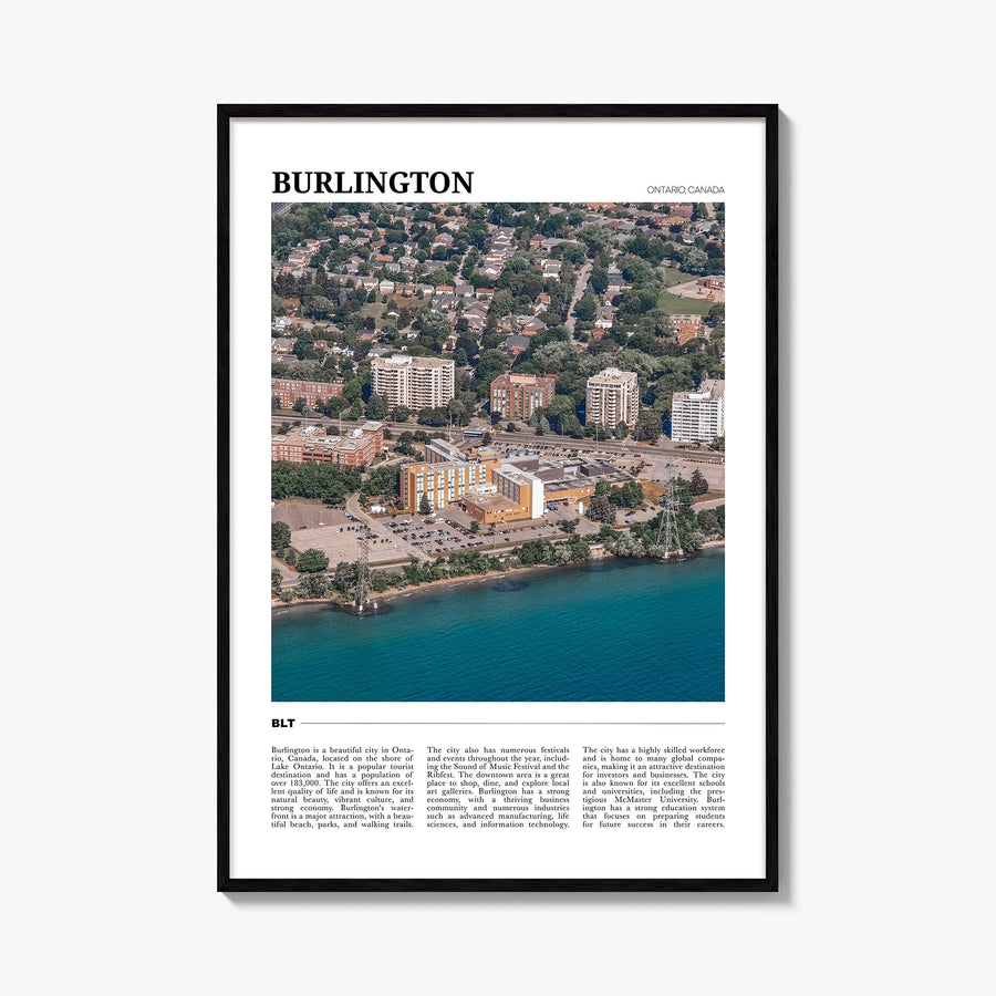 Burlington, Canada colorful travel poster of Canada – vertical wall art, unframed print shown in interior mockup