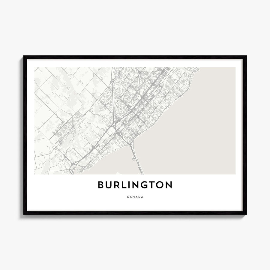 Burlington, Canada Map Poster, framed poster mockup