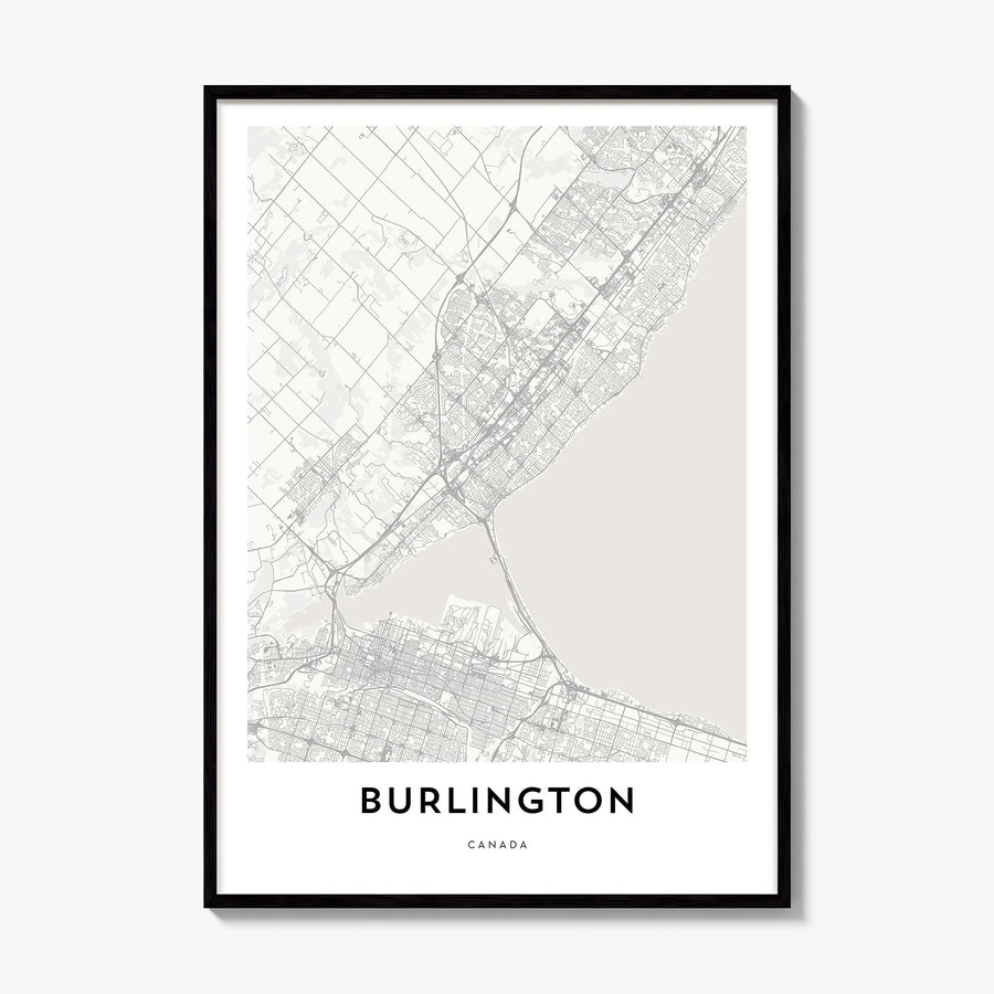 Burlington, Canada Map Poster, framed poster mockup