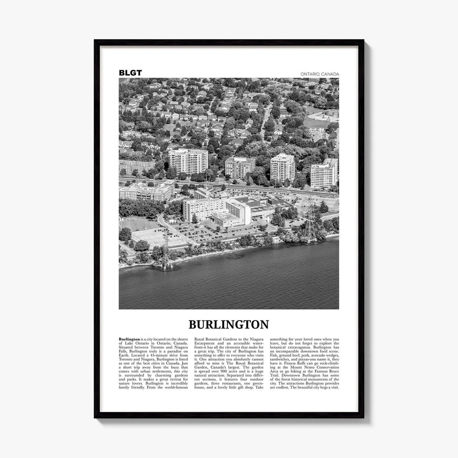 Burlington, Canada Newspaper Poster, framed poster mockup