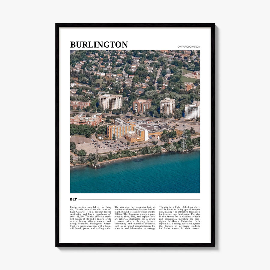 Burlington, Canada Travel Poster, framed poster mockup
