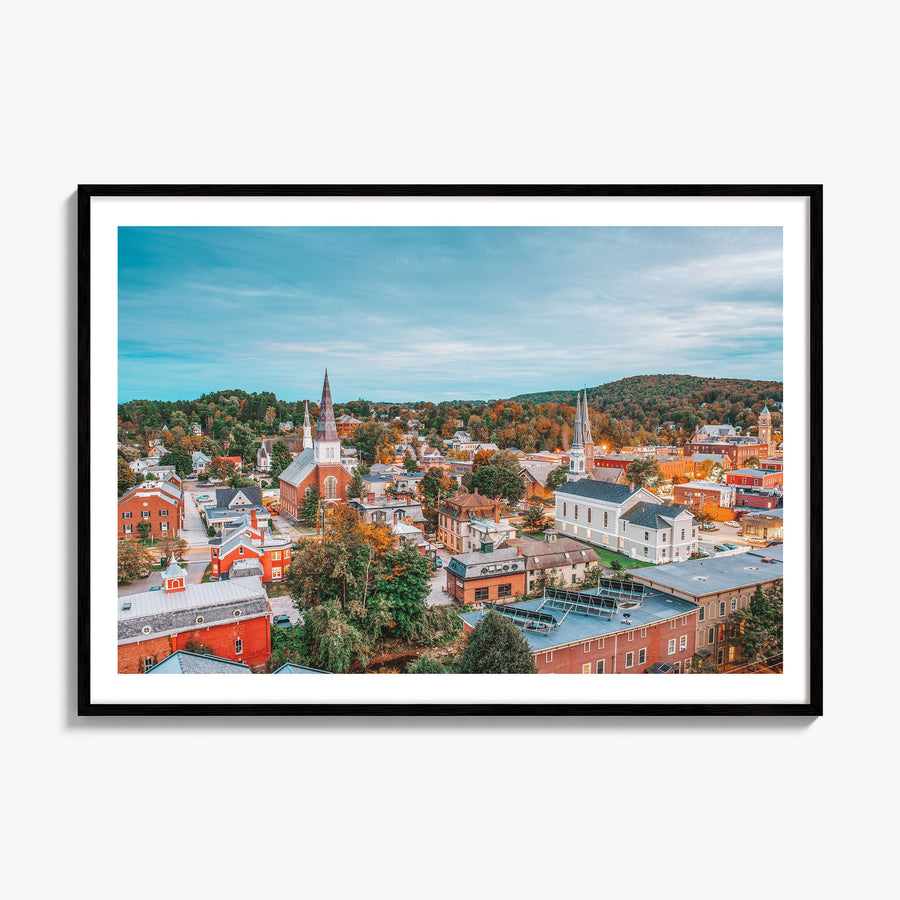 Burlington, Vermont Photo Poster, framed poster mockup, white border