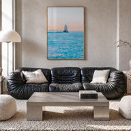 Burlington, Vermont no. 2 colorful photo poster of Vermont, USA – vertical wall art in natural wood frame, hanging on wall