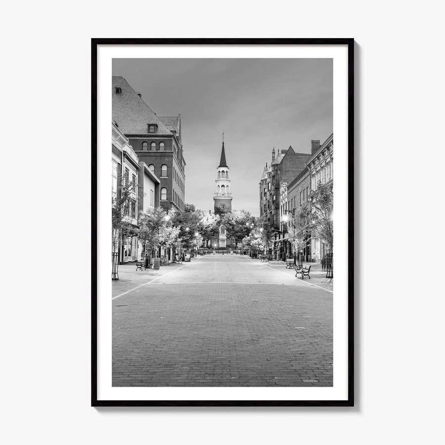 Burlington, Vermont Photo Poster, framed poster mockup, white border