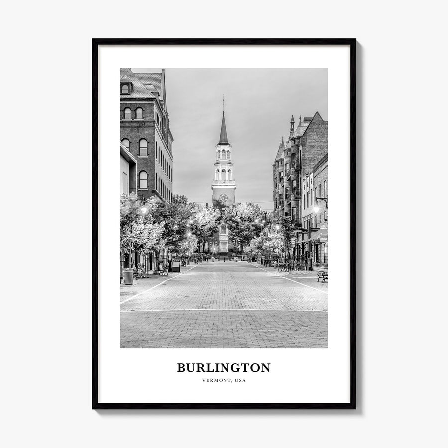 Burlington, Vermont Classic Poster, framed poster mockup