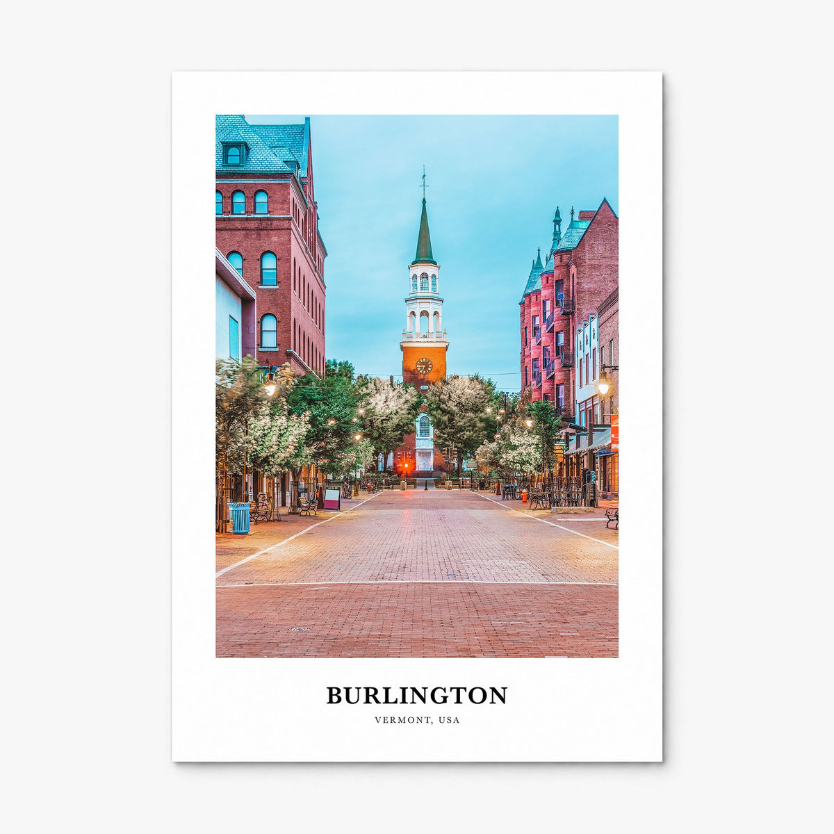 Burlington, Vermont Classic Poster, print only (unframed)