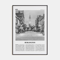 Burlington, Vermont Poster None / 8x12 in Nbourhood Travel B&W Poster