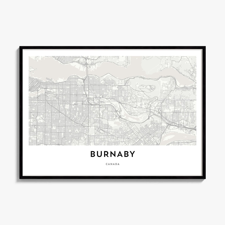 Burnaby Map Poster, framed poster mockup